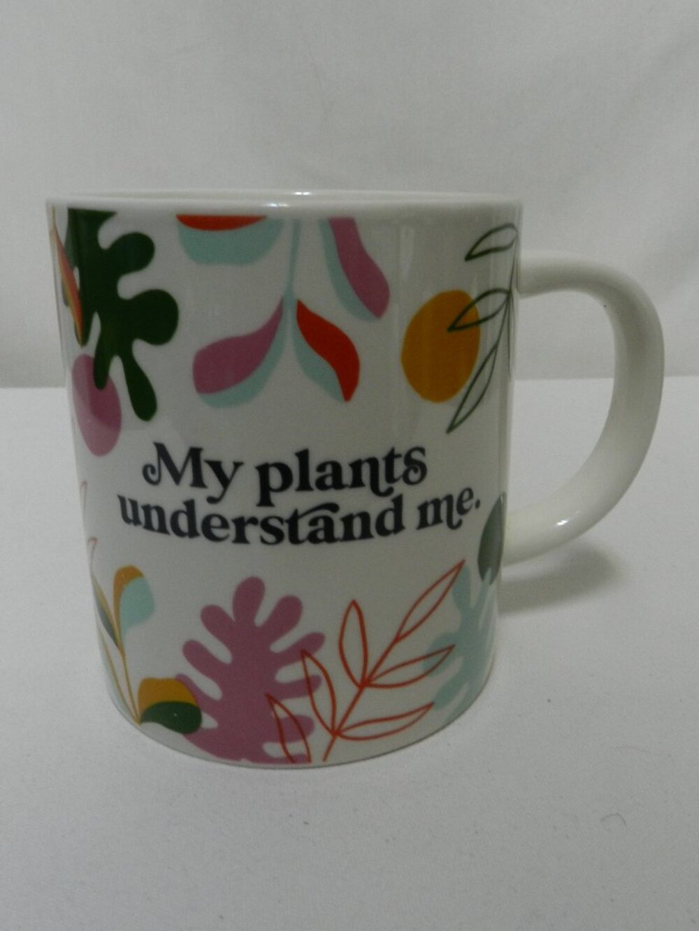 Parker Lane My Plants Understand Me Floral Mug Cup Stoneware 16 oz NEW